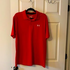 Red Under Armour polo
